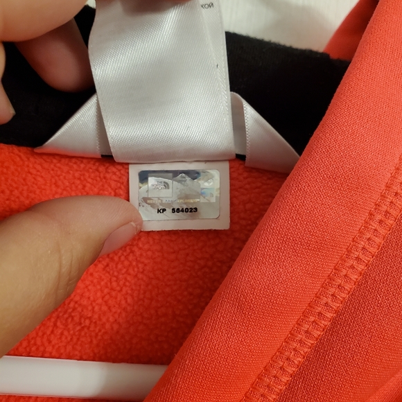 The North Face Hoodie Size Medium Black Logo Print Pink/Orange Sweatshirt Neon - Picture 12 of 12